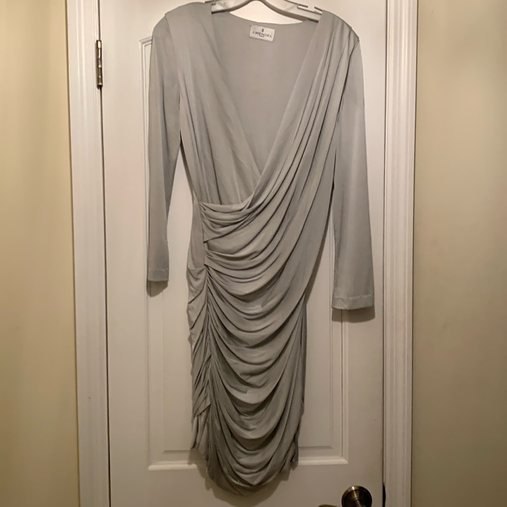 J. Mendel light gray/silver jersey dress